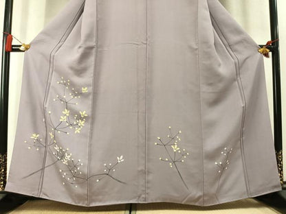 平和屋着物●訪問着　手描き　枝花文　正絹　逸品　AABL8510fy