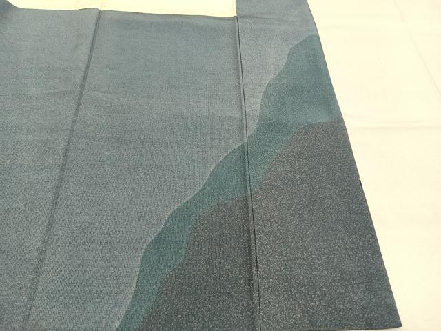 平和屋着物●石川県指定無形文化財　牛首紬　白山工房　手織り　訪問着　抽象文様　正絹　逸品　AABL8511fy