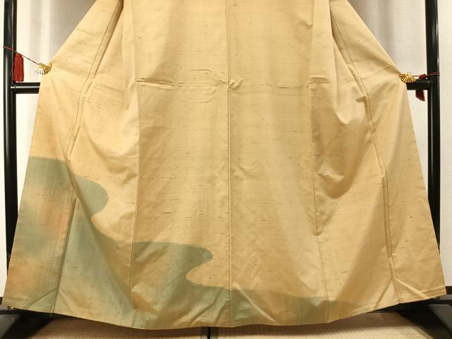 平和屋着物●訪問着　紬地　霞文　正絹　逸品　AABL8512fy
