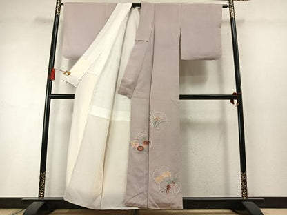 平和屋着物●加賀友禅の巨匠 初代 由水十久監修 中国三大刺繍 相良刺繍 総刺繍 色留袖 雪輪花文 鬼しぼ縮緬 正絹 逸品 AABL8513fy