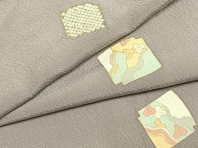 平和屋着物●上質な小紋　色紙文　金彩　正絹　逸品　AABL8522fy
