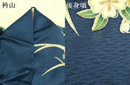 平和屋着物●豪華振袖　駒刺繍　花鳥文　金彩　正絹　逸品　AABL8524fy
