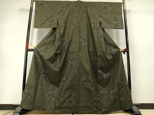 平和屋着物●本場大島紬　9マルキ　成り物　正絹　逸品　AABL8525fy