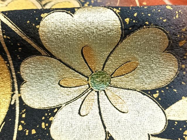 平和屋着物●豪華振袖　花蝶枝松文　金銀彩　正絹　逸品　AABL8526fy