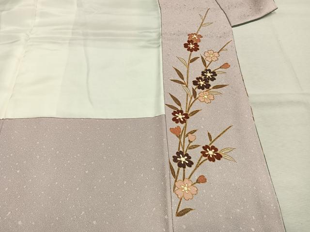 平和屋着物●訪問着　作家物　扇面花文　暈し染め　金銀彩　正絹　逸品　AABL8532fy