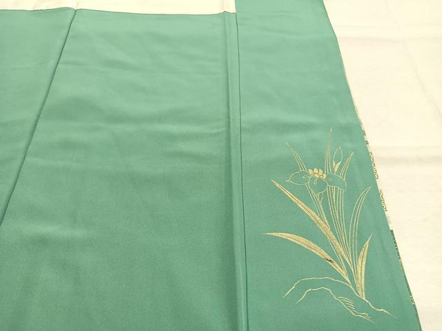 平和屋着物●訪問着　扇面花文　暈し染め　金銀彩　正絹　逸品　AABL8533fy