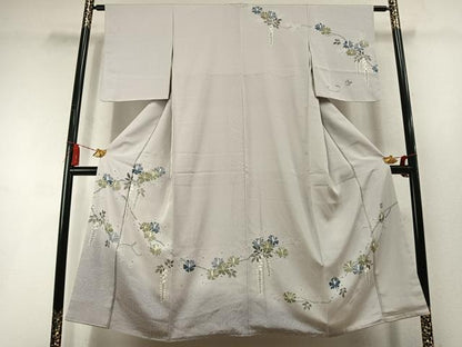 平和屋着物▼訪問着　友禅　作家物　枝松文　暈し染め　正絹　逸品　未使用　AABL8534fy