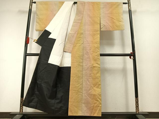 平和屋着物●上質な紬　霞文　正絹　逸品　AABL8536fy