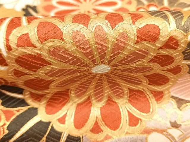 平和屋着物●豪華振袖　枝松梅花文　暈し染め　金彩　正絹　逸品　AABL8538fy