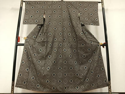 平和屋着物●本場大島紬　龍郷絣　正絹　逸品　AABL8541fy