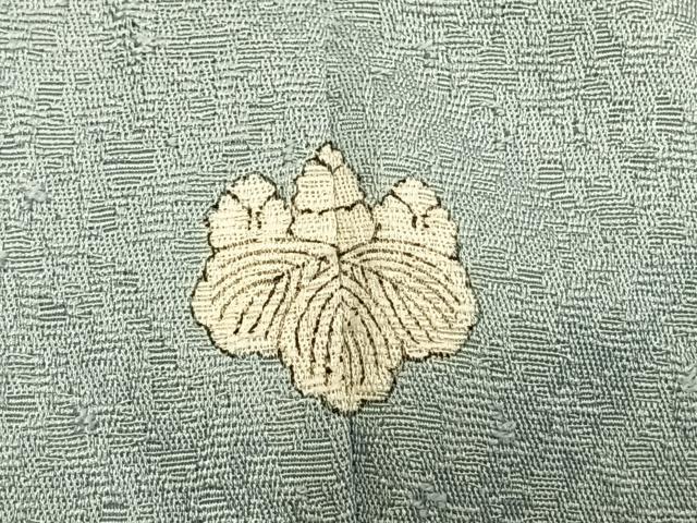 平和屋着物●上質な色無地　紋意匠　水色　正絹　逸品　AABL8543fy