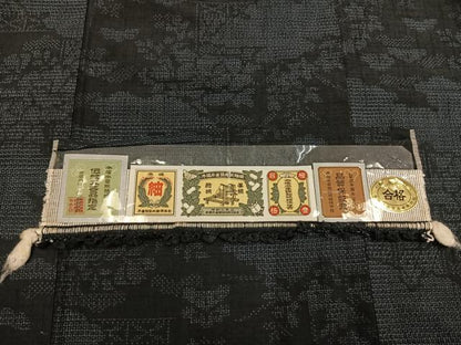 平和屋着物●本場本真綿結城紬　80亀甲　風景花文　まるやま扱い　証紙付き　正絹　逸品　AABL8550fy