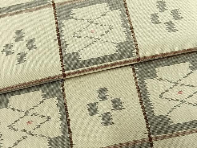 平和屋着物●上質な紬　市松文様　正絹　逸品　未使用　AABL8552fy