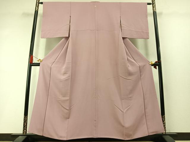 平和屋着物●上質な色無地　薄柿色　正絹　逸品　未使用　AABL8558fy
