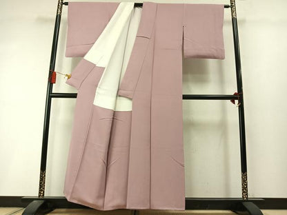 平和屋着物●上質な色無地　薄柿色　正絹　逸品　未使用　AABL8558fy