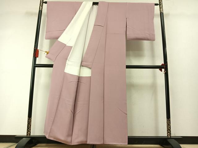 平和屋着物●上質な色無地　薄柿色　正絹　逸品　未使用　AABL8558fy