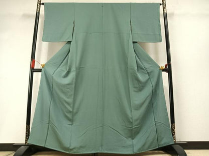 平和屋着物●上質な色無地　薄青色　正絹　逸品　未使用　AABL8561fy