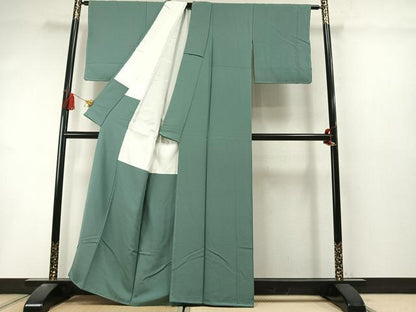 平和屋着物●上質な色無地　薄青色　正絹　逸品　未使用　AABL8561fy