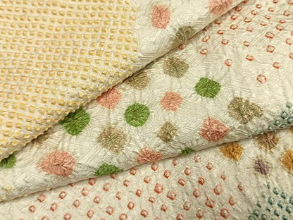 平和屋着物●上質な小紋　総絞り　切嵌文　正絹　逸品　AABL8568fy