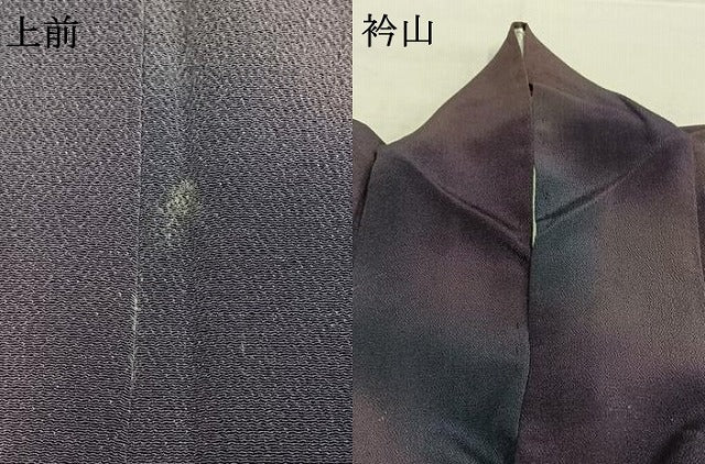 平和屋着物●上質な小紋　霞文　暈し染め　鬼しぼ縮緬　正絹　逸品　AABL8576fy