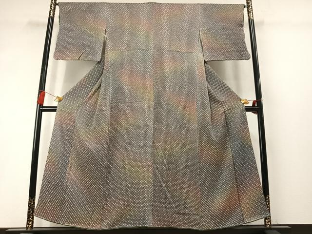 平和屋着物●上質な小紋　総絞り　暈し染め　正絹　逸品　AABL8577fy