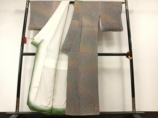 平和屋着物●上質な小紋　総絞り　暈し染め　正絹　逸品　AABL8577fy