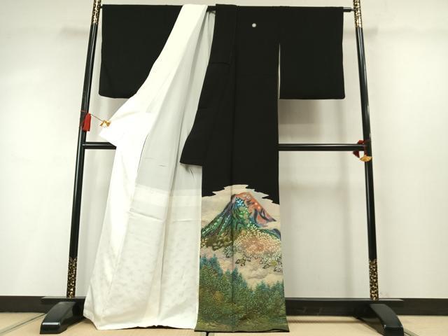 平和屋着物●豪華黒留袖　作家物　絞り　風景文　暈し染め　正絹　逸品　AABL8578fy