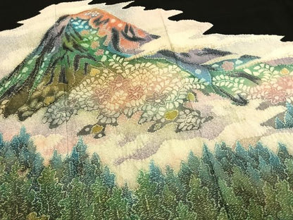 平和屋着物●豪華黒留袖　作家物　絞り　風景文　暈し染め　正絹　逸品　AABL8578fy