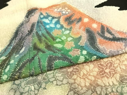 平和屋着物●豪華黒留袖　作家物　絞り　風景文　暈し染め　正絹　逸品　AABL8578fy