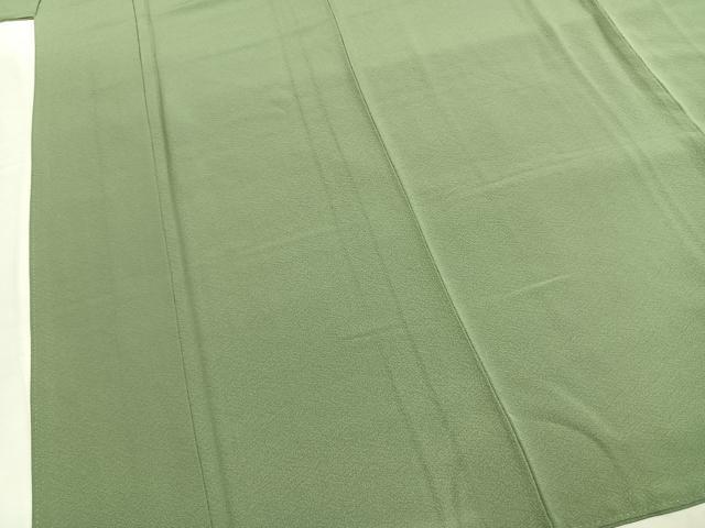 平和屋着物●上質な色無地　山葵色　証紙付き　正絹　逸品　未使用　AABL8590fy