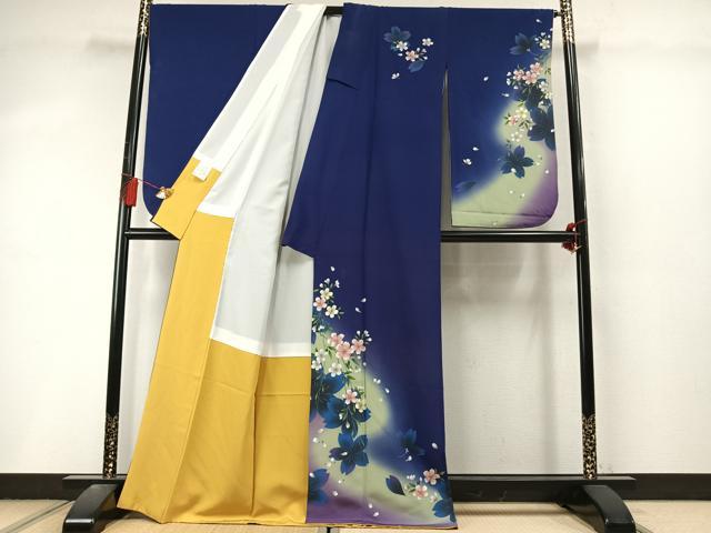 平和屋着物●小振袖　二尺袖　舞桜文　暈し染め　AABL8596fy