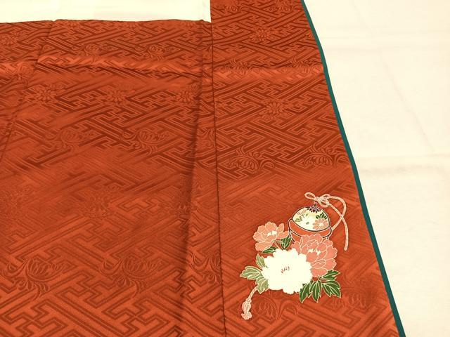 平和屋着物●豪華振袖　作家物　駒刺繍　鈴熨斗花文　金彩　正絹　逸品　AABL8604fy