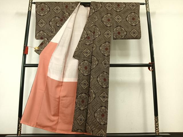 平和屋着物●本場大島紬　龍郷絣　正絹　逸品　AABL8620fy