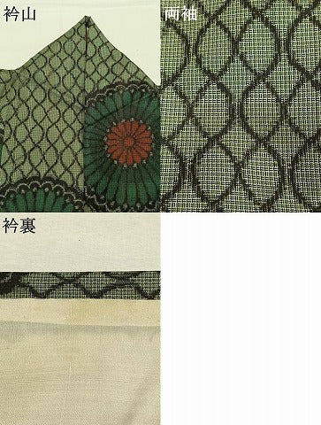 平和屋着物●本場大島紬　割り込み絣　吉祥花文　正絹　逸品　AABL8621fy