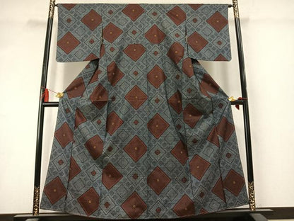 平和屋着物●本場大島紬　龍郷絣　正絹　逸品　未使用　AABL8623fy