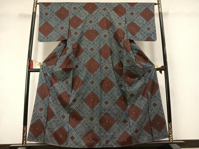 平和屋着物●本場大島紬　龍郷絣　正絹　逸品　未使用　AABL8623fy