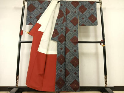 平和屋着物●本場大島紬　龍郷絣　正絹　逸品　未使用　AABL8623fy