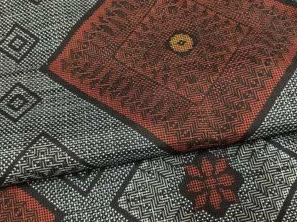 平和屋着物●本場大島紬　龍郷絣　正絹　逸品　未使用　AABL8623fy