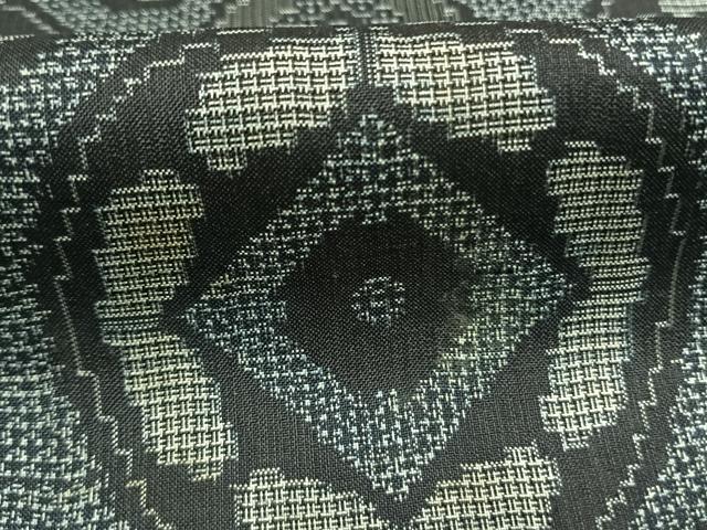 平和屋着物●本場大島紬　割り込み絣　幾何学丸文　正絹　逸品　AABL8624fy