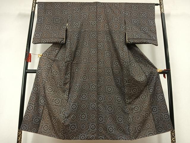 平和屋着物●本場大島紬　龍郷絣　正絹　逸品　AABL8629fy