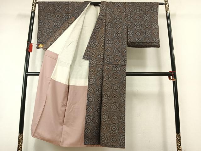 平和屋着物●本場大島紬　龍郷絣　正絹　逸品　AABL8629fy