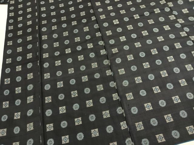 平和屋着物●本場村山大島紬　7マルキ　色紙丸文　ロング丈　正絹　逸品　AABL8631fy
