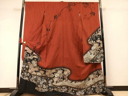 平和屋着物●児玉任弘　振袖　花鳥文　暈し染め　金彩　正絹　逸品　AABL8635fy
