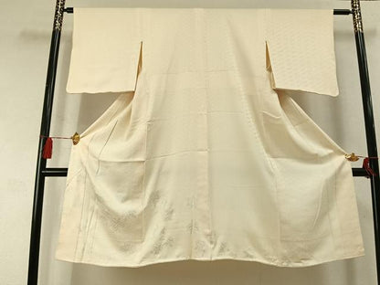 平和屋着物●長襦袢　袷　草花文　銀彩　正絹　逸品　AABL8636fy