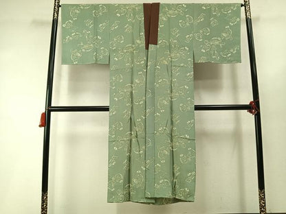 平和屋着物●男性　長襦袢　袷　河童　正絹　逸品　AABL8637fy