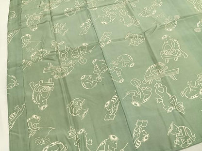 平和屋着物●男性　長襦袢　袷　河童　正絹　逸品　AABL8637fy