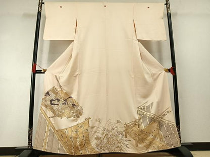 平和屋着物●豪華色留袖　人物文　金彩　正絹　逸品　AABL8639fy