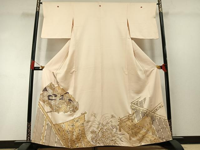 平和屋着物●豪華色留袖　人物文　金彩　正絹　逸品　AABL8639fy