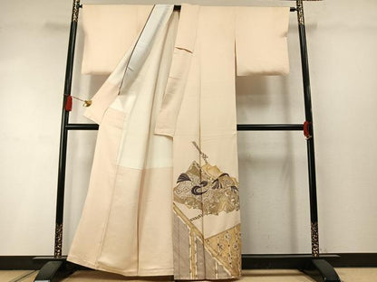 平和屋着物●豪華色留袖　人物文　金彩　正絹　逸品　AABL8639fy