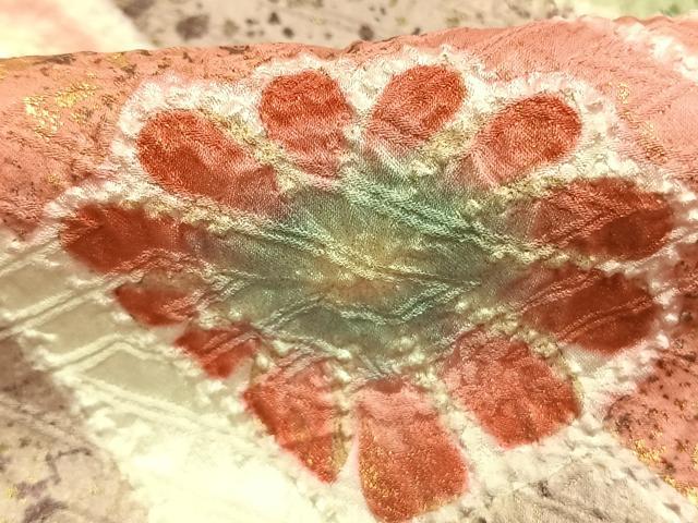 平和屋着物●豪華振袖　絞り　束ね熨斗花文　金彩　正絹　逸品　AABL8658fy